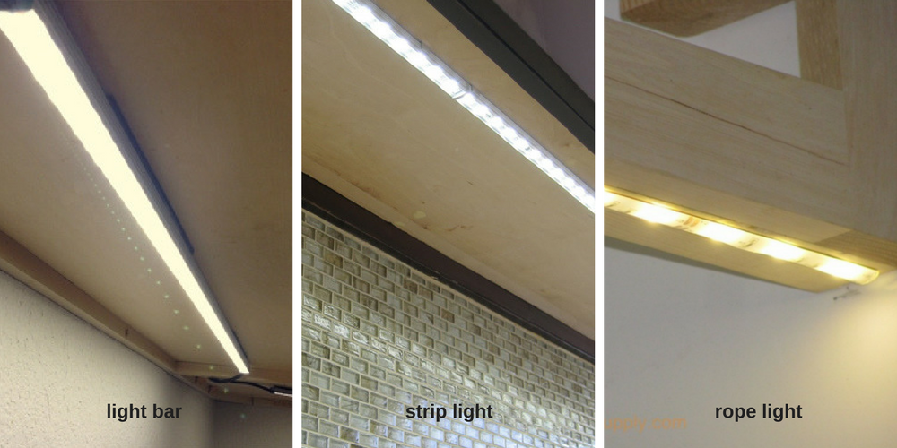 Guide To Under Cabinet Lighting The, Types Of Under Cabinet Lights