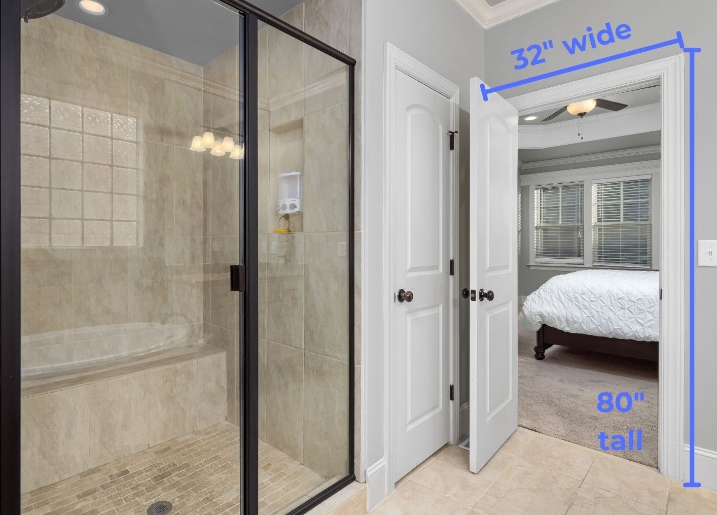 Standard width of bathroom door