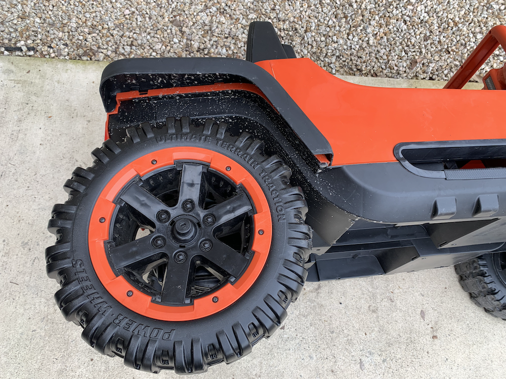Completed Power Wheels Tire Back On 